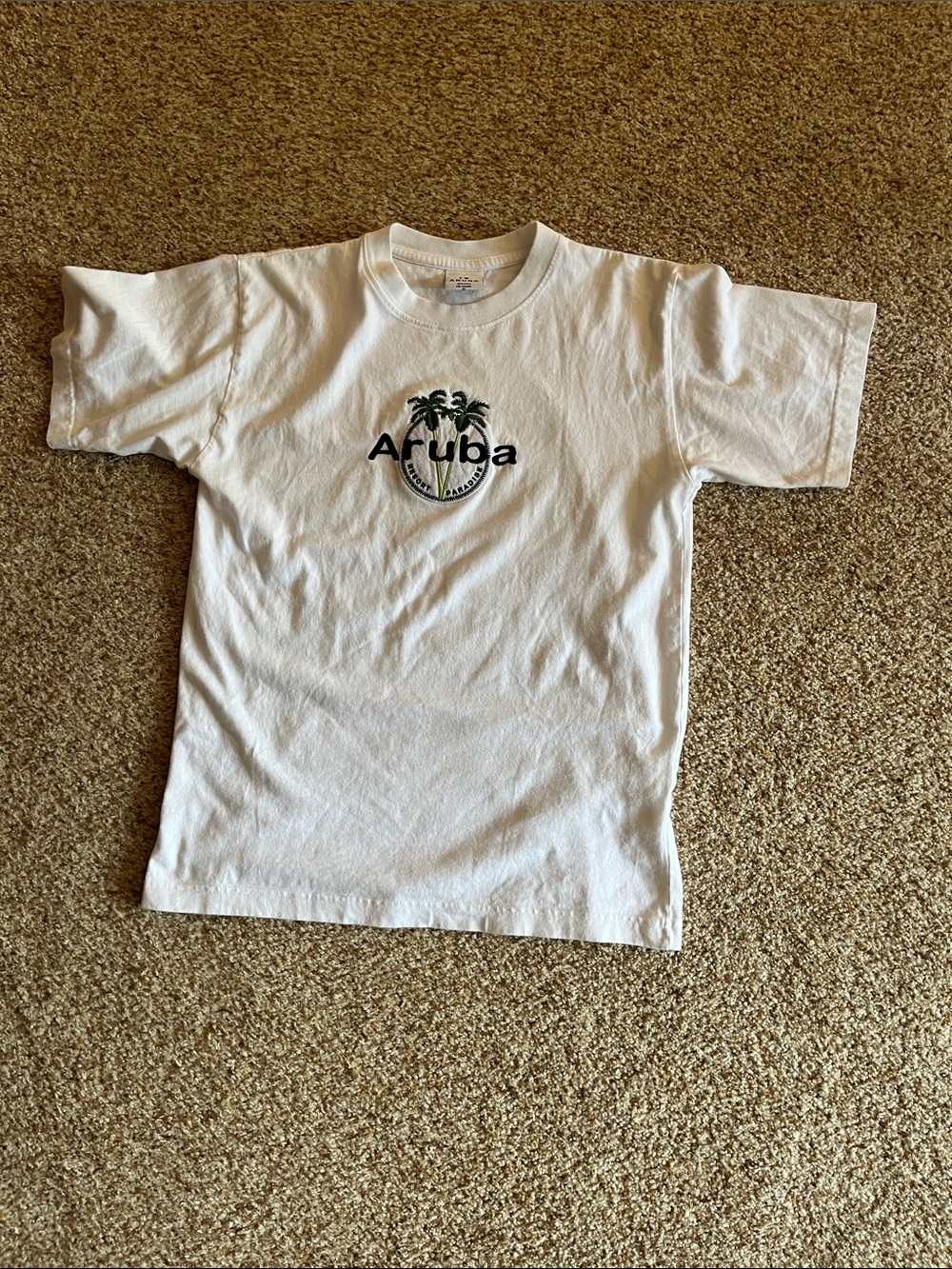 Aruba Graphic Tee - White with Green Accent
